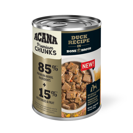Acana Premium Chunks, Duck Recipe in Bone Broth Wet Dog Food