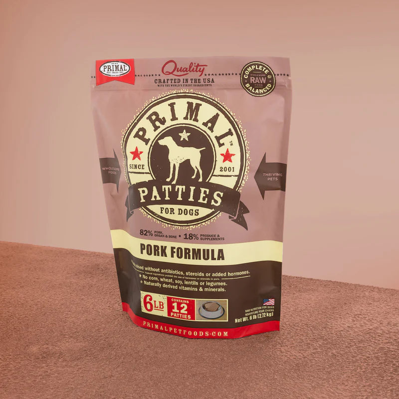 Primal Patties Raw Frozen Canine Pork Formula Knoxville TN Agri Feed Pet Supply