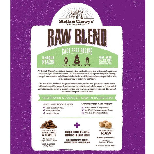 Stella & Chewy's Baked Kibble for Cats - Raw Blend Cage-Free Recipe