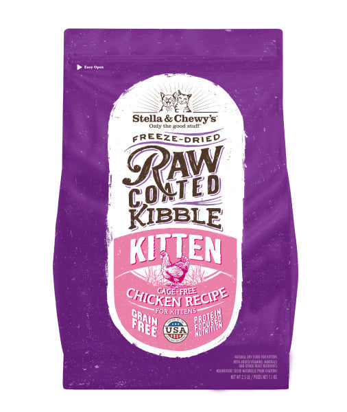 Stella & Chewy's Baked Kibble for Cats - Raw Coated Kitten Cage-Free Chicken Recipe
