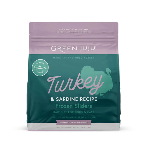 Green Juju Extras Turkey & Sardine - 3lb Frozen Sliders