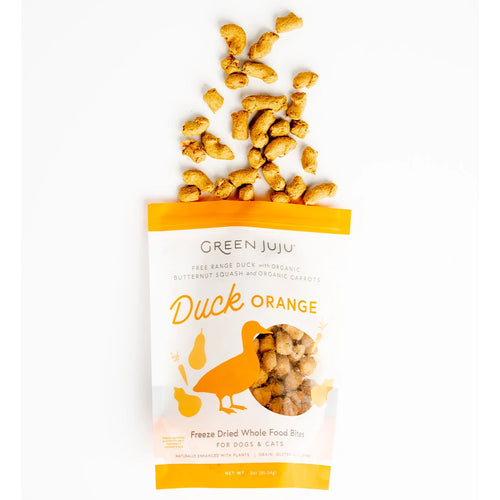 Green Juju Duck Orange Whole Food Bites Freeze-Dried Treat / Topper - 3oz