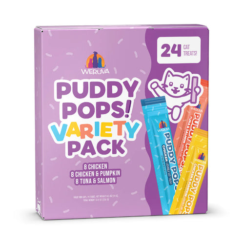Weruva Puddy Pops Lickable Cat Treat Variety Pack of 24