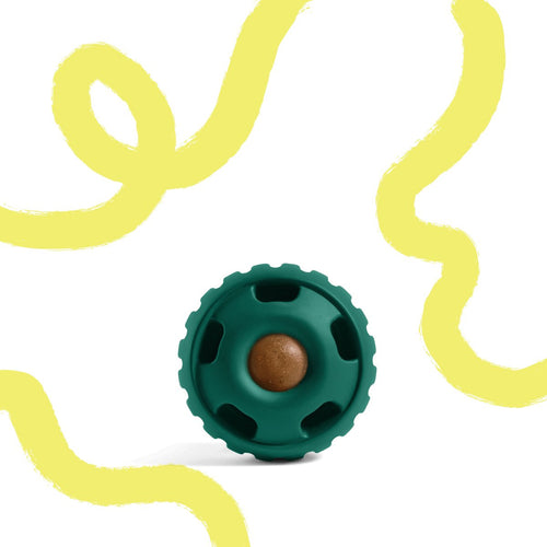 Woof Pupsicle treat-dispensing dog toy in Forest Green, Large