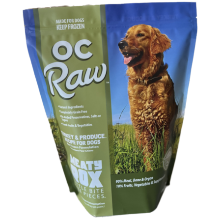 OC Raw Turkey & Produce Frozen Meaty Rox for Dogs - 3lb