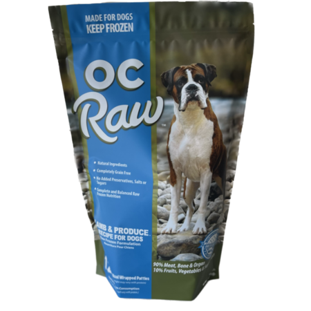 OC Raw Frozen Lamb & Produce Patties for Dogs - 6lb
