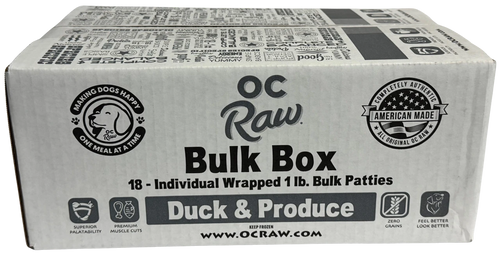 OC Raw Frozen Duck & Produce for Dogs - 18lb