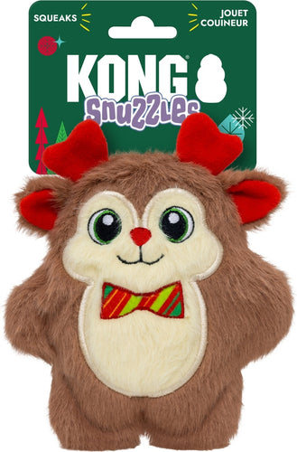 KONG Holiday Snuzzles Bow Tie Reindeer - Medium Dog Toy