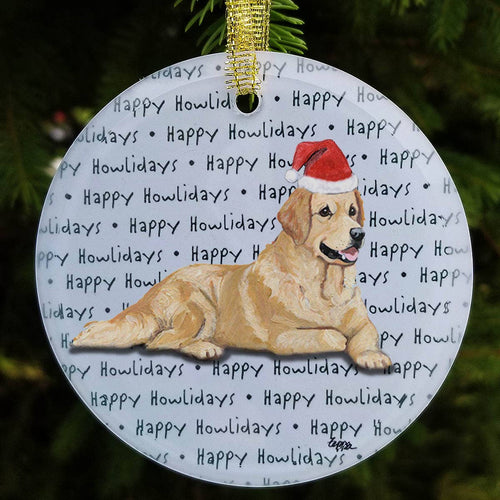 Golden Retriever Christmas Ornament: Smiling Golden