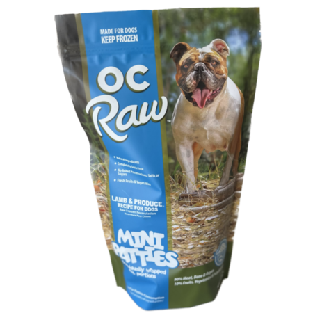 OC Raw Frozen Lamb & Produce Mini Patty Sliders for Dogs - 4lb