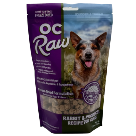 OC Raw Freeze Dried Rabbit & Produce Meaty Rox for Dogs - 5.5oz
