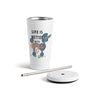 Poodle Dog Tumbler with Straw - White 16oz