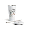 White Cat Tumbler with Straw - White 16oz