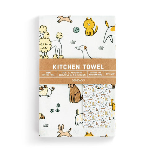 Dog Breeds Cotton Twill Kitchen Towel - 17x28in
