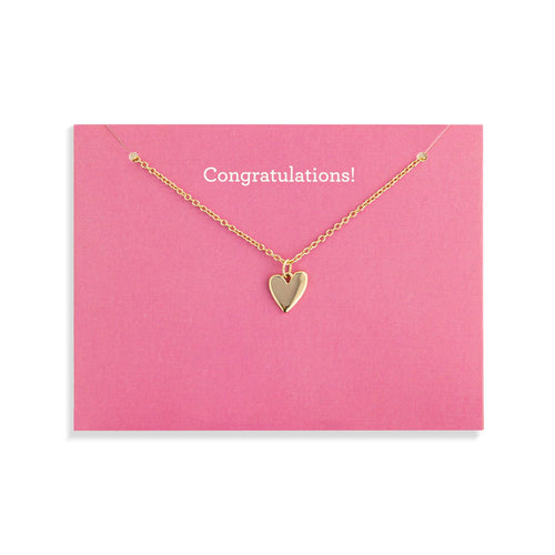 Floral Card Collection - 14k Gold Heart 16 Necklace