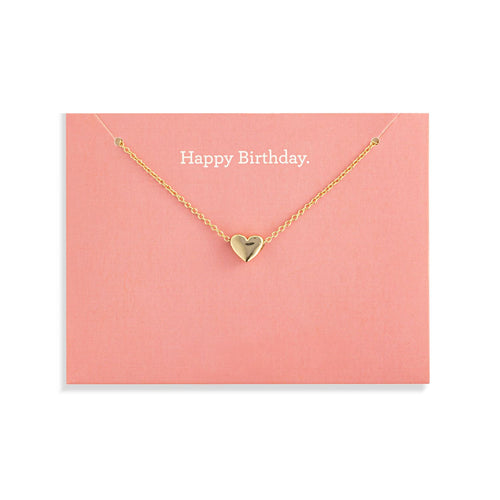 Floral Card Collection - 14k Gold Heart 16 Necklace