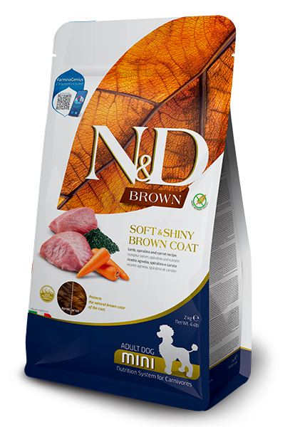 FARMINA N&D BROWN - LAMB, NORWEGIAN KELP, AND CARROT RECIPE DRY DOG FOOD 4.4LB
