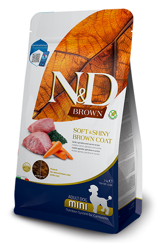 FARMINA N&D BROWN - LAMB, NORWEGIAN KELP, AND CARROT RECIPE DRY DOG FOOD 4.4LB