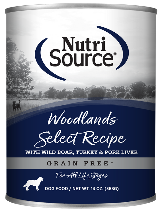Nutrisource Woodlands Select Recipe Grain Free Wet Dog Food 13oz.