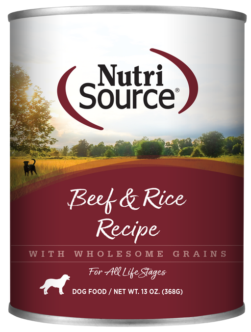 Nutrisource Beef & Rice Recipe Healthy 13oz Wet Dog Food
