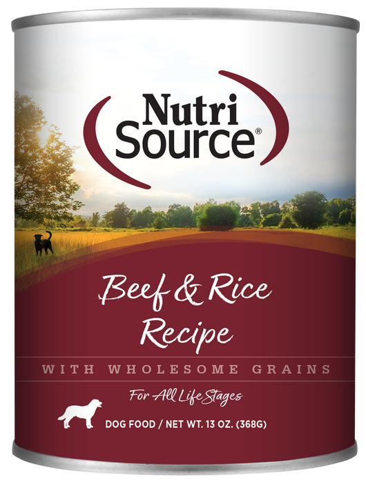 Nutrisource Beef & Rice Recipe Healthy 13oz Wet Dog Food