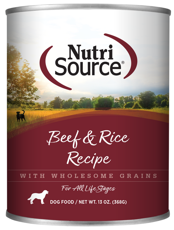 Nutrisource Beef & Rice Recipe Healthy 13oz Wet Dog Food