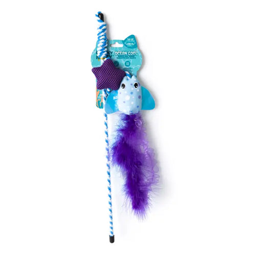 Quirky Kitty Manta Ray Wand Cat Toy