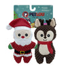 6 Christmas Twin Pack - Santa & Reindeer Dog Toy