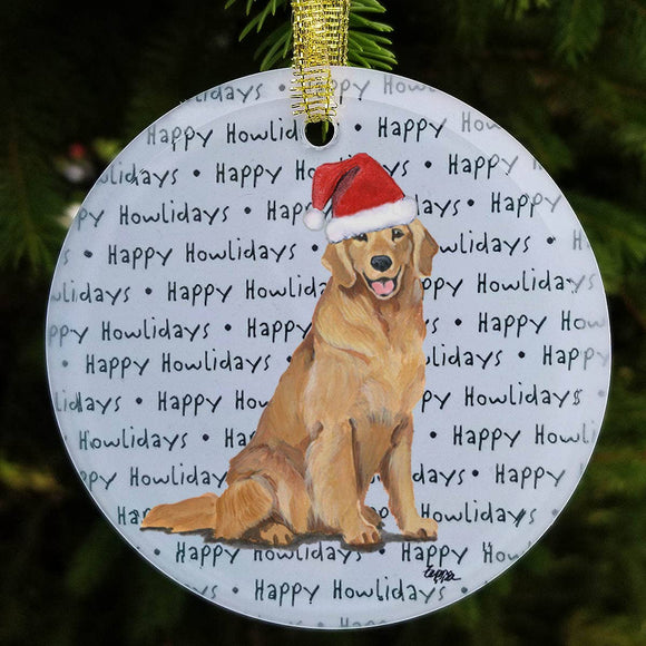 Golden Retriever Christmas Ornament: Smiling Golden