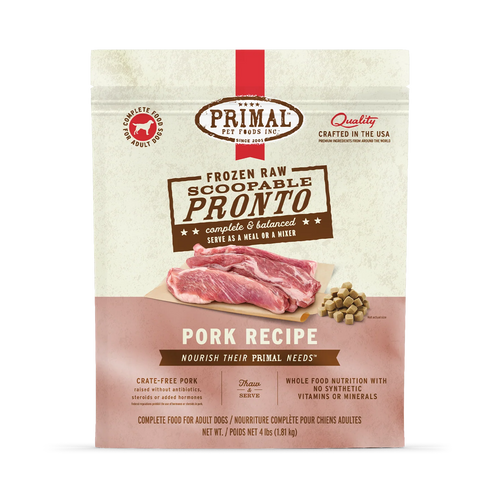 Frozen Raw Scoopable Pronto Dog Food Pork Recipe - 4lb