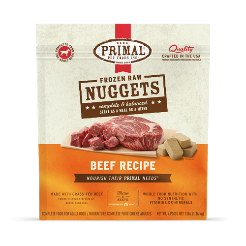 Primal Nuggets Raw Frozen Canine Beef Formula