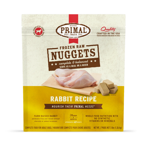 Primal Frozen Raw Nuggets Dog Food Rabbit Recipe