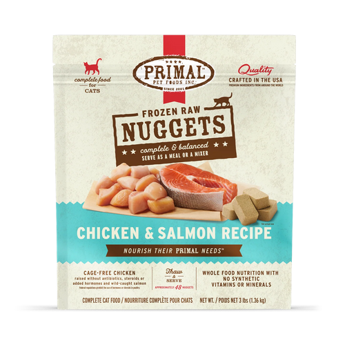 Primal Frozen Raw Nuggets Cat Food - Chicken & Salmon Recipe