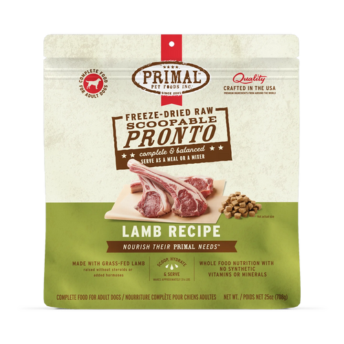 Primal Pet Foods Freeze-Dried Raw Scoopable Pronto Dog Food Lamb Recipe - 16oz