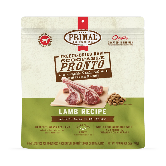 Primal Pet Foods Freeze-Dried Raw Scoopable Pronto Dog Food Lamb Recipe - 16oz