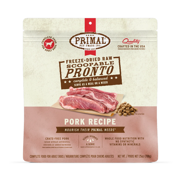 Primal Freeze-Dried Raw Scoopable Pronto Dog Food Pork Recipe - 16oz