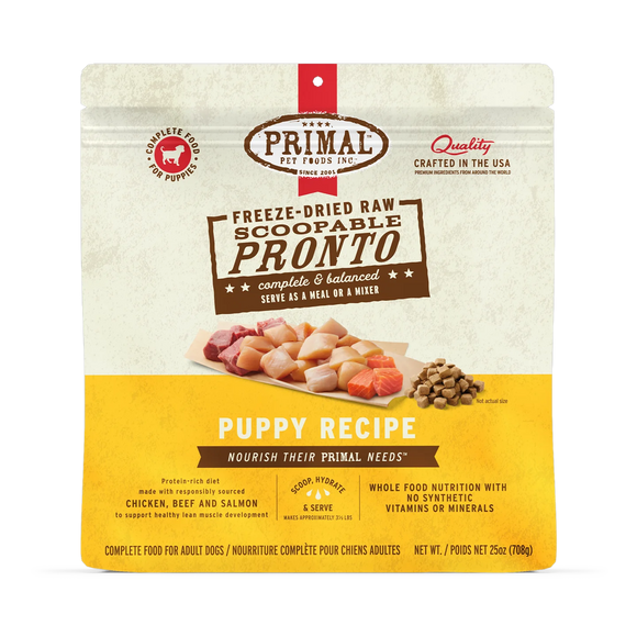 Primal Freeze-Dried Raw Scoopable Pronto Dog Food Puppy Recipe - 16oz
