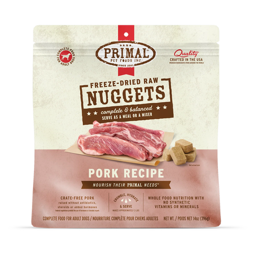 Primal Freeze-Dried Raw Nuggets Dog Food Pork Recipe - 5.5z