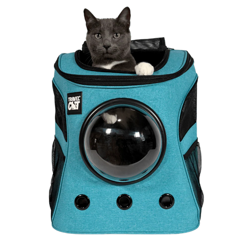 “The Fat Cat” Cat Backpack in Aqua - For Larger Cats