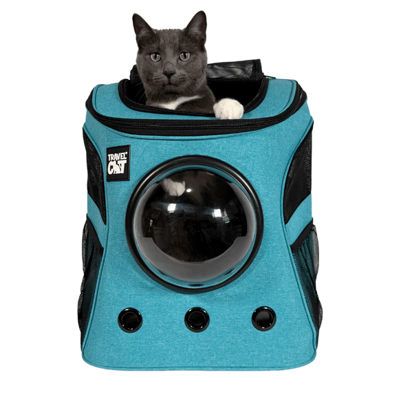 “The Fat Cat” Cat Backpack in Aqua - For Larger Cats