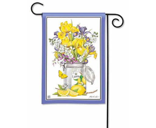 Iris and Lemons Garden Flag