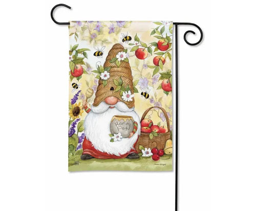 Bee Happy Gnome Garden Flag