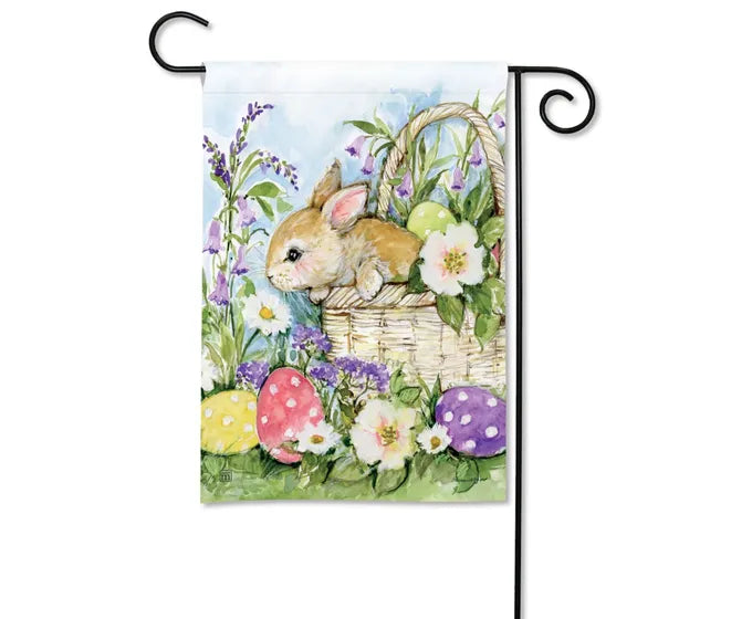 Easter Bunny Basket Garden Flag