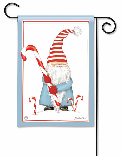 Candy Cane Gnome Garden Flag