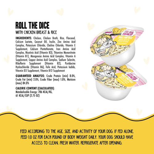 Weruva BFF Dog Fun Size Meals Roll The Dice with Chicken Breast & Rice - 2.75oz