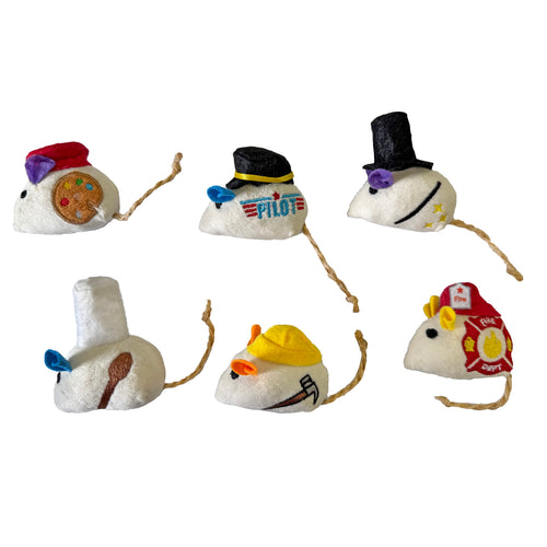 ETHICAL PRODUCTS MICE AT WORK CAT TOYS - 6 PACK