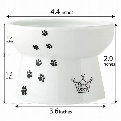 Necoichi Raised Food Cat Bowl