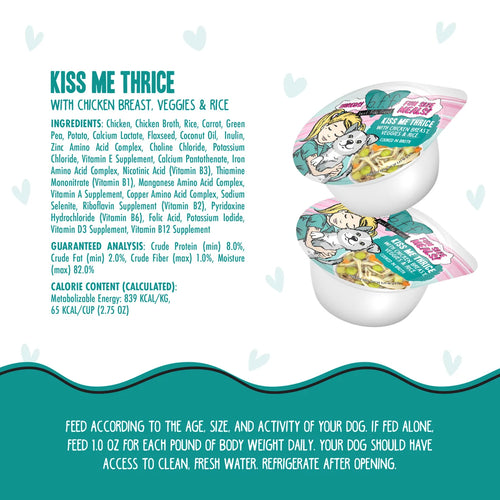 Weruva BFF Dog Fun Size Meals Kiss Me Thrice with Chicken Breast, Veggies & Rice 2.75oz