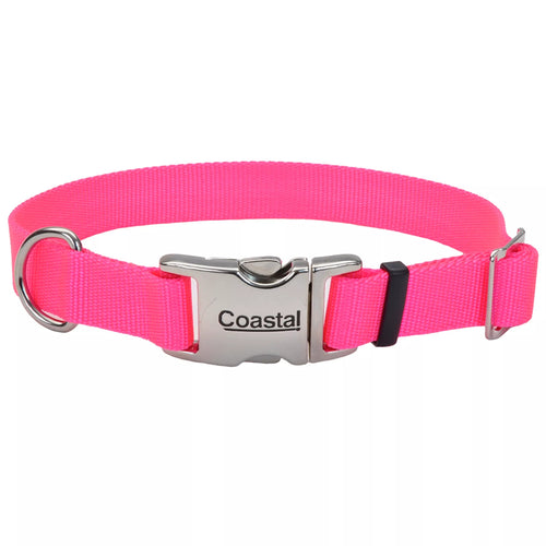 Coastal Adjustable Dog Collar with Metal Buckle - Size Medium 14-20 | 3/4 Width