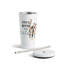 Calico Cat Tumbler with Straw - White 16oz